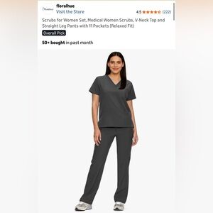 Women's Gray Scrub Set